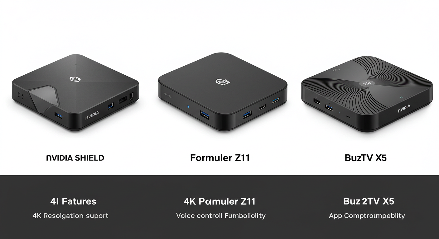 comparaison visuelle des meilleurs iptv box disponibles au Canada