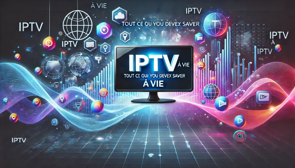 écran IPTV à vie sur TV intelligente dans un salon moderne au Canada